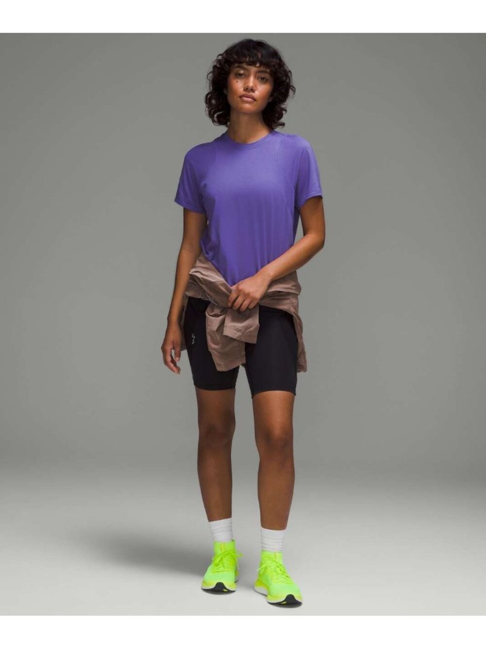 Lululemon Lightweight Cinched Hem Hiking Tshirt Charged Indigo Sz 4